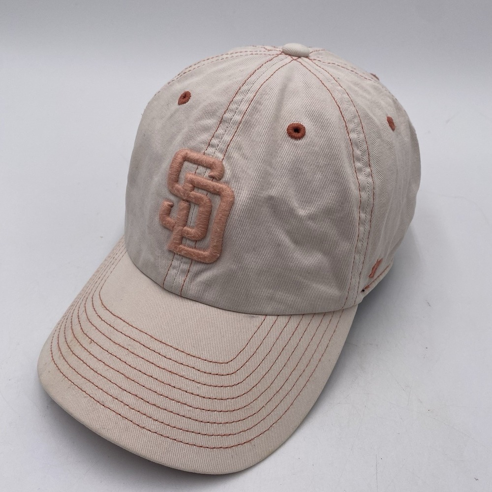 San Diego Padres Hat 47 Brand Clean Up Strapback VGC Fades Pink Cotton